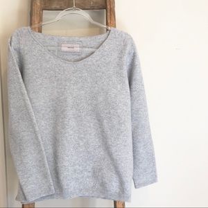 HUMANOID/ lambs wool gray wrapped back sweater